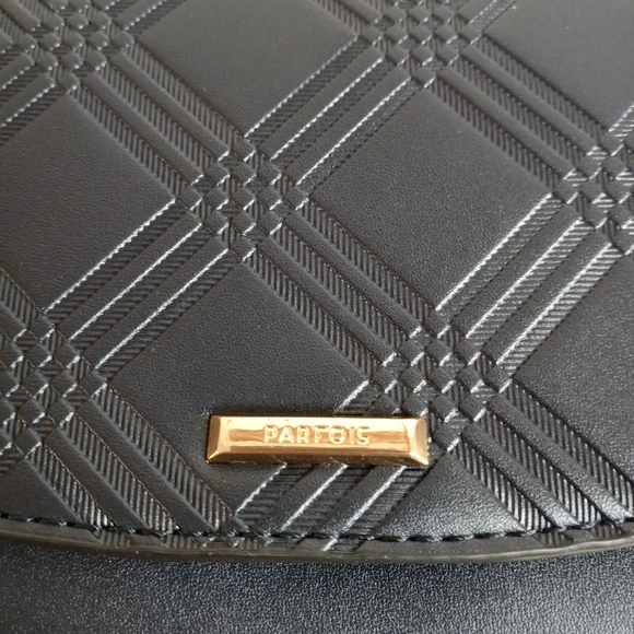 Navy Three Pocket Faux Leather Crossbody Purse - Picture 10 of 11